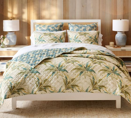 Coastline Palm Reversible Quilted Sham | Pottery Barn (US)