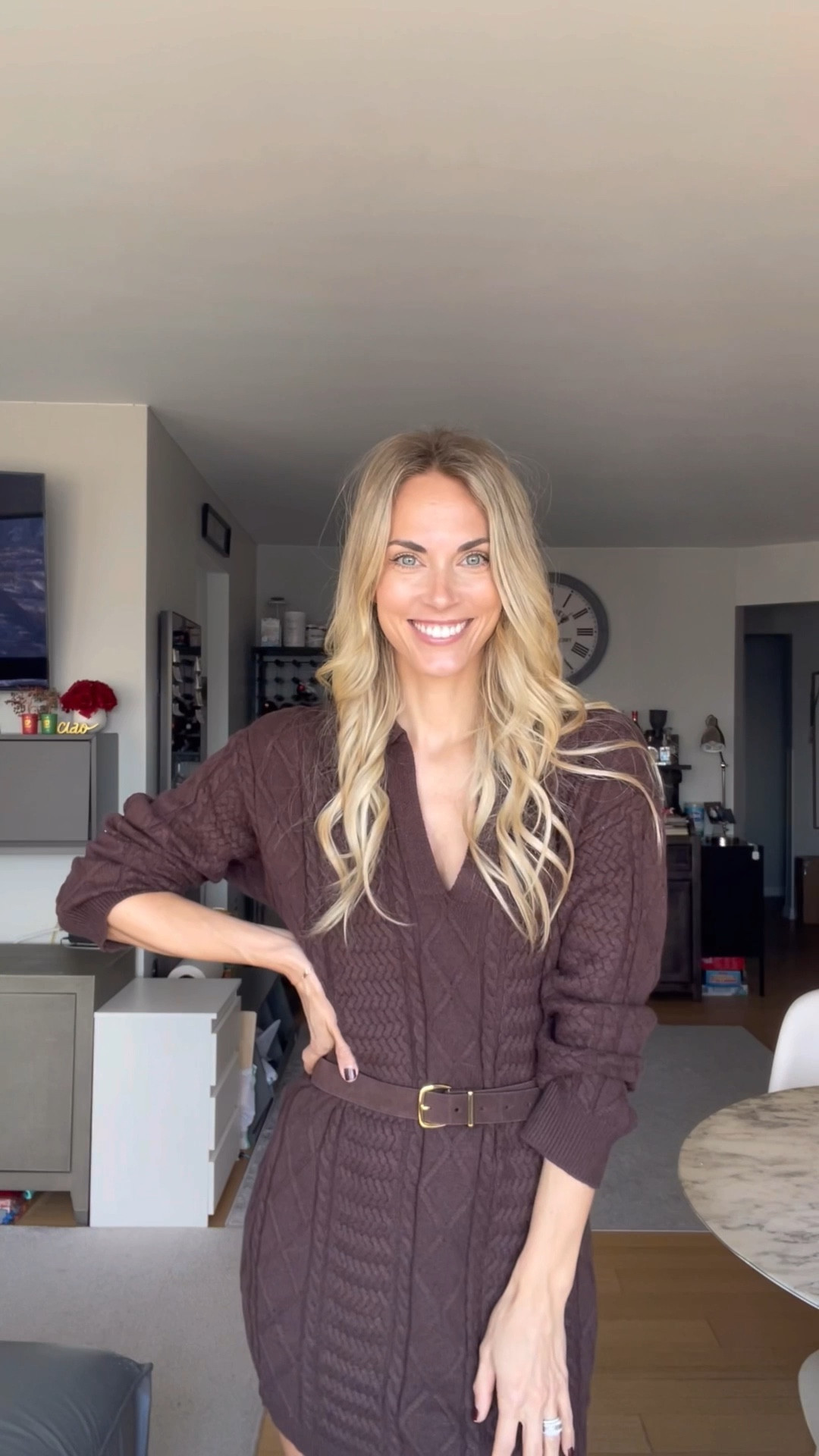 Great Thanksgiving Dress Option! This sweater dress is so soft and cozy! 

I am wearing size small, but size down for a tighter fit. I’m also 5’8” for reference. 

#ltkthanksgiving 

#LTKHoliday #LTKFindsUnder50 #LTKSaleAlert