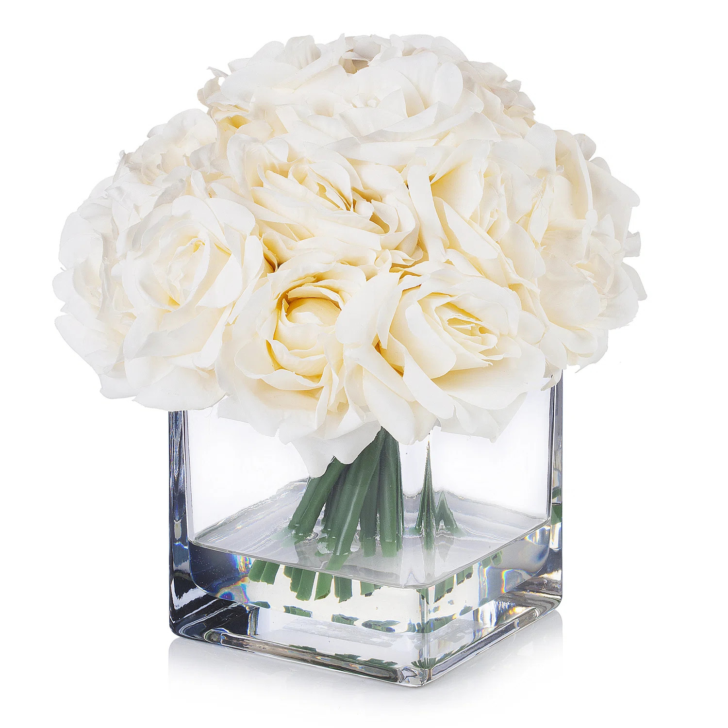 Fabric Rose Arrangement in Vase | Wayfair North America