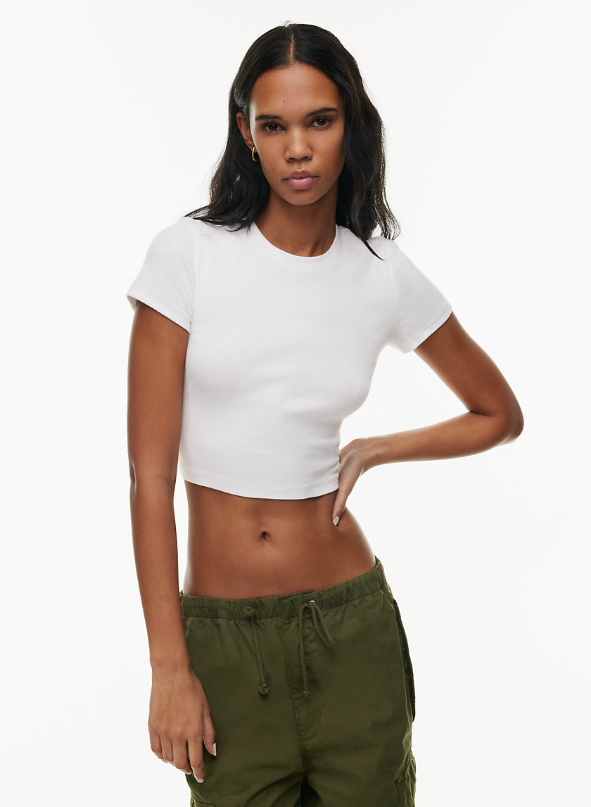 Tna Women's Homestretch Crew Waist T-Shirt in White | Large | Aritzia