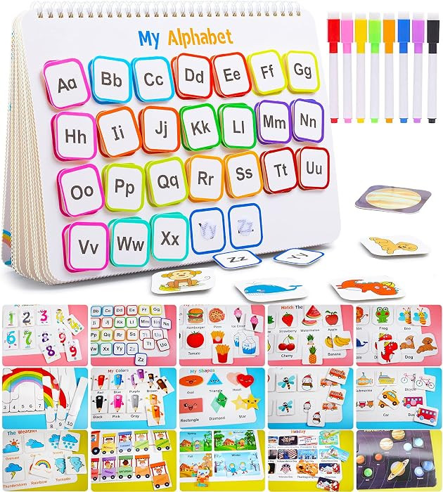 Montessori Preschool Learning Activities Busy Book - Workbook Activity Binder / Toys for Toddlers... | Amazon (US)