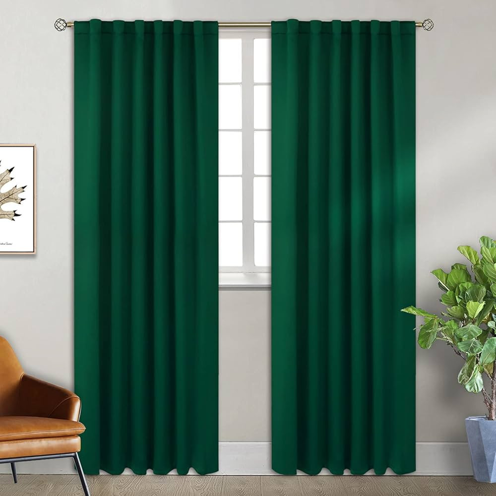 BGment Rod Pocket and Back Tab Blackout Curtains for Bedroom - Thermal Insulated Room Darkening C... | Amazon (US)