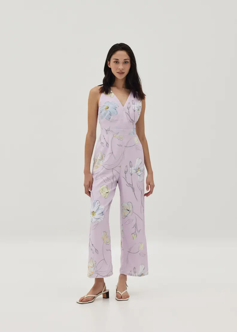 Sarafina Padded Cross Back Jumpsuit in Gentle Awakening | Love, Bonito USA
