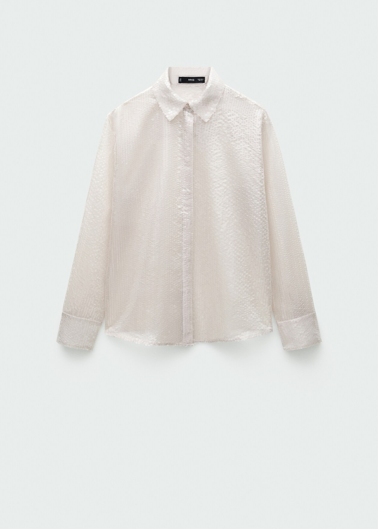 Semi-transparent sequined shirt - Women | MANGO USA | Mango (US/MX/AU)