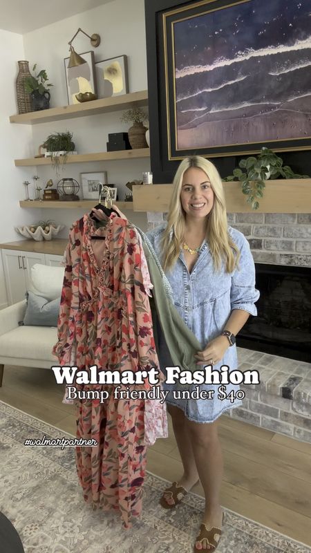 The best Walmart finds under $40! These are favorite recent Fashion faves that are bump friendly too! 🤰#walmartpartner I sized up to an XL in all but but the denim dress which is my normal large. 

#walmartfashion #iywyk @walmartfashion 


#LTKVideo #LTKbump