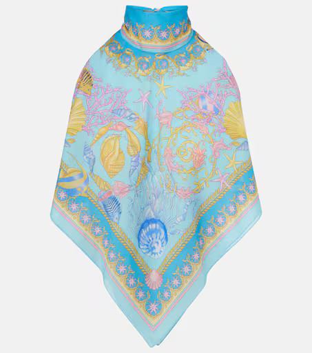 Printed halterneck cotton and silk top | Mytheresa (US/CA)