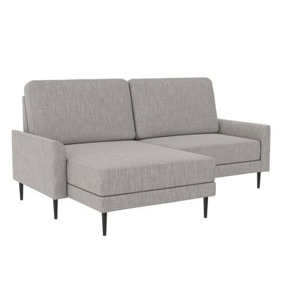 Francis Upholstered Sectional Sofa with Interchangeable Chaise Light Gray Linen - CosmoLiving by ... | Target