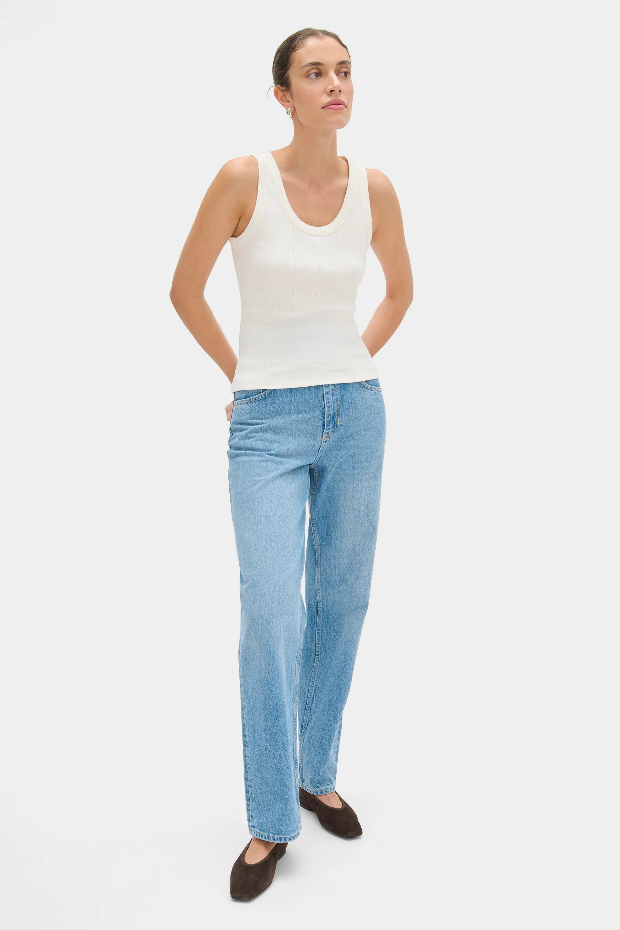 ALIGNE Rib Tank Top - White | Phillipa | ALIGNE UK & EU