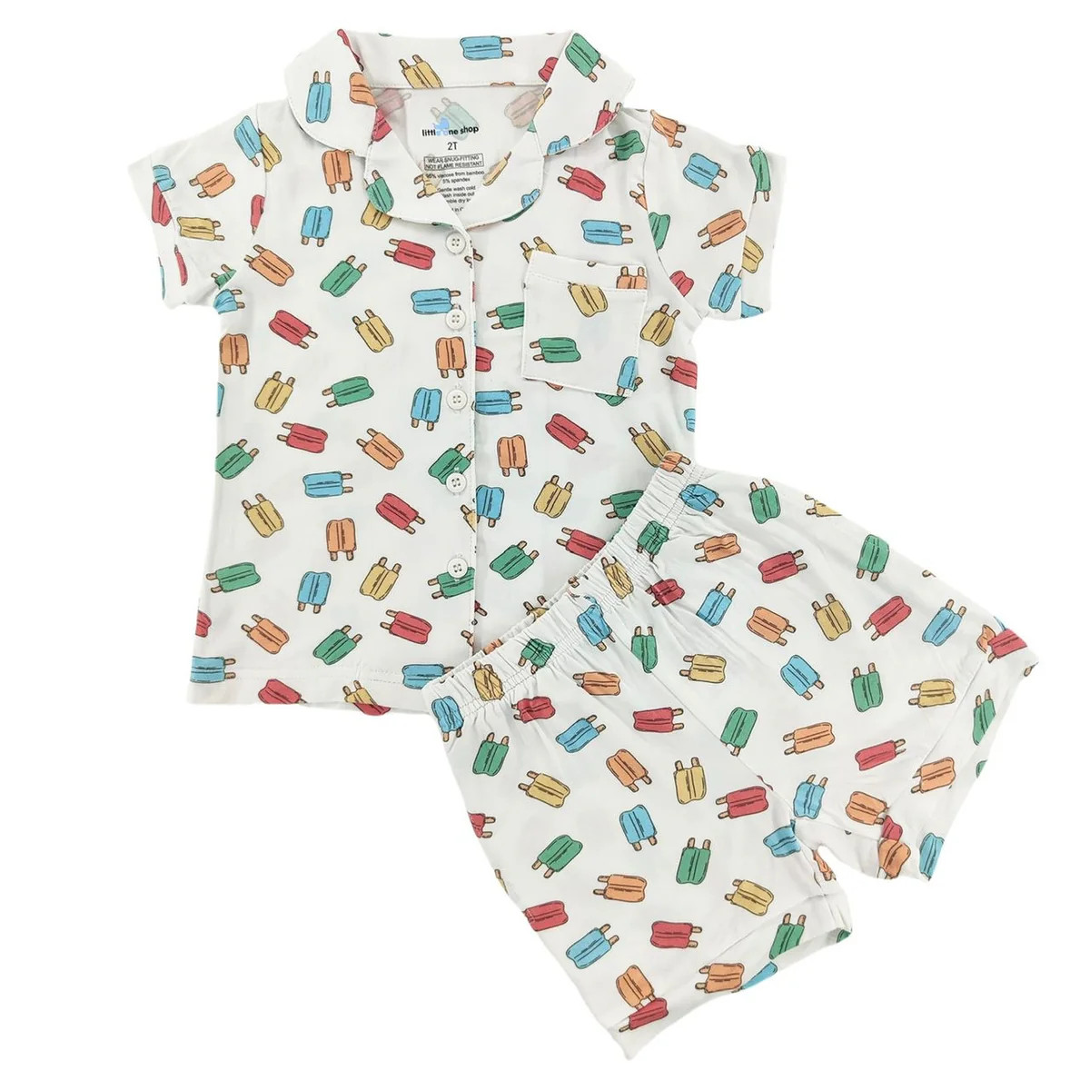 Summer Popsicles Bamboo Short Button Up Set | Little One Shop Co