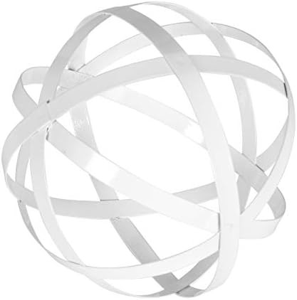 White Metal Band Decorative Dining Ball Set of 3 - Geometric Sculptures Dining/Coffee Table Cente... | Amazon (US)