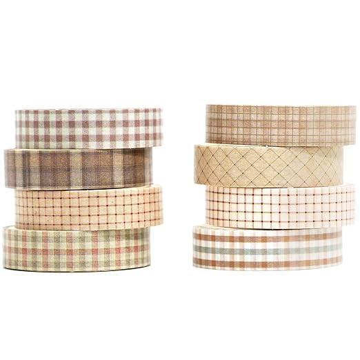 Vintage Washi Tape Set 8 Rolls Thin Retro Decorative Antique Patterns Masking Tapes for Arts, DIY... | Amazon (US)