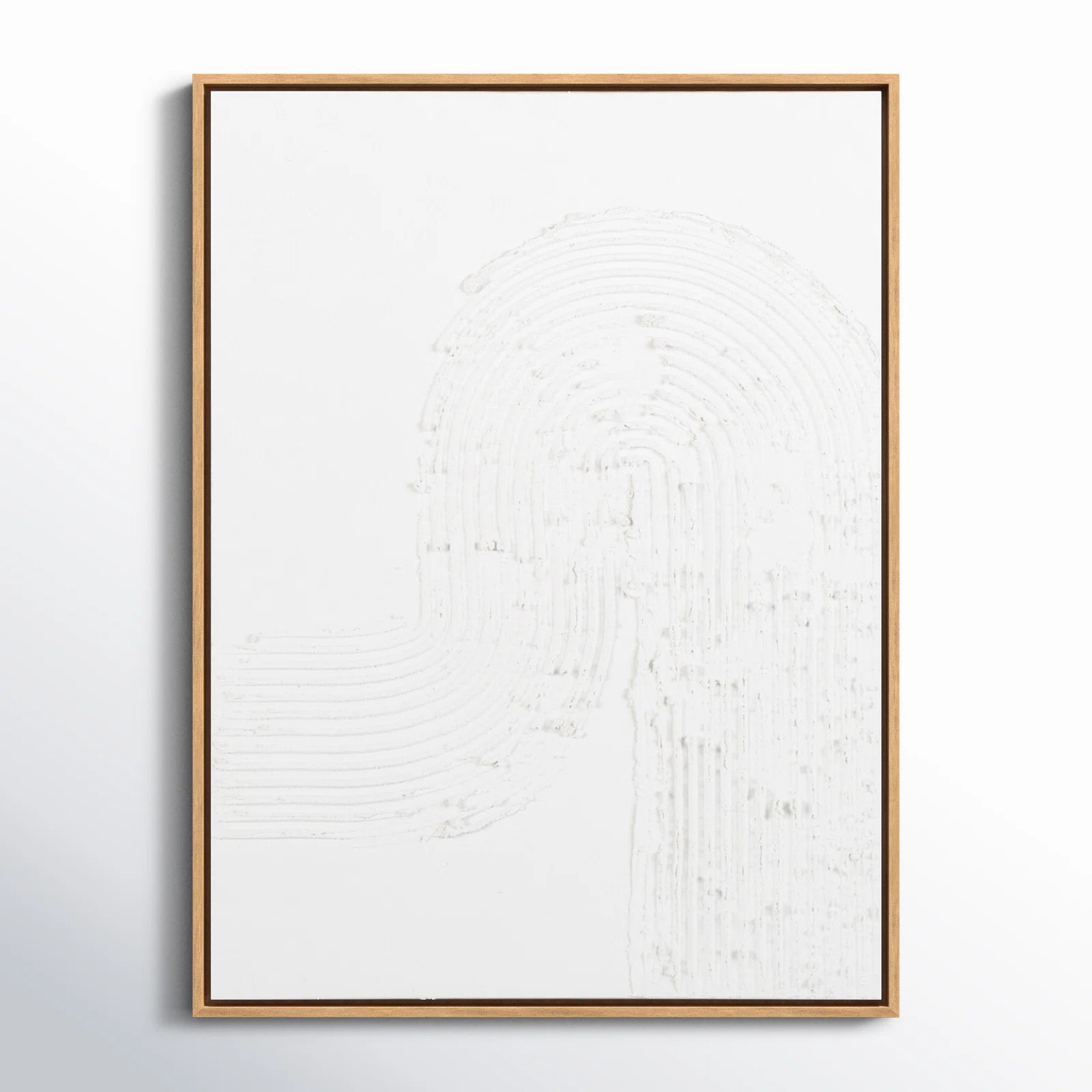 Devi Cole And Grey Canvas Abstract Framed Wall Art With Brown Frame | Wayfair North America