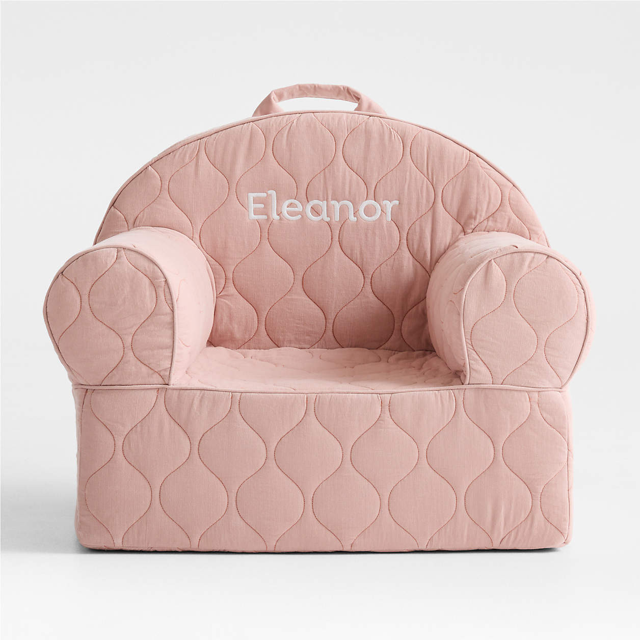 Small Mist Blue Organic Cotton Quilted Bear Kids Lounge Nod Chair + Reviews | Crate & Kids | Crate & Barrel