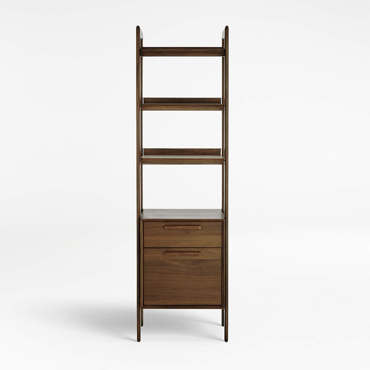 Tate Walnut Bookcase File Cabinet + Reviews | Crate & Barrel | Crate & Barrel