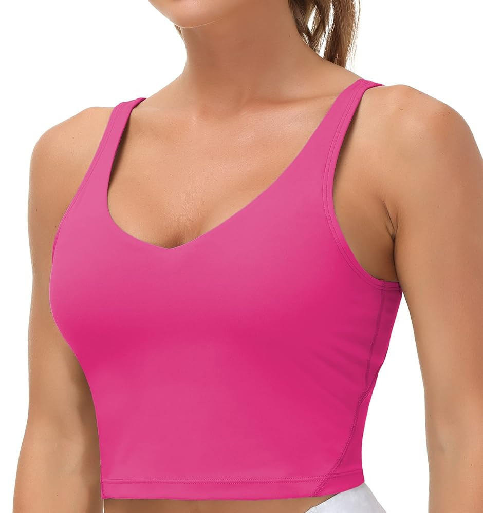 THE GYM PEOPLE Womens' Sports Bra Longline Wirefree Padded with Medium Support | Amazon (US)