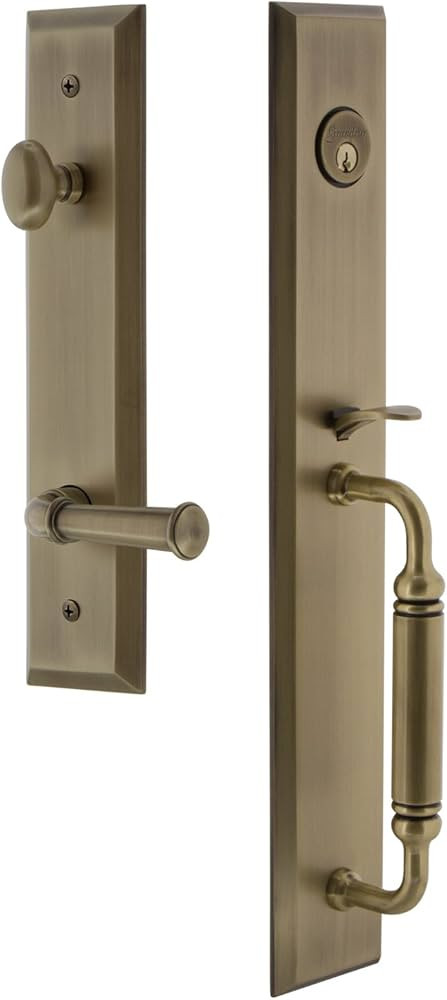 Grandeur 843244 Hardware Fifth Avenue One-Piece Handleset with C Grip and Georgetown Lever, Backs... | Amazon (US)
