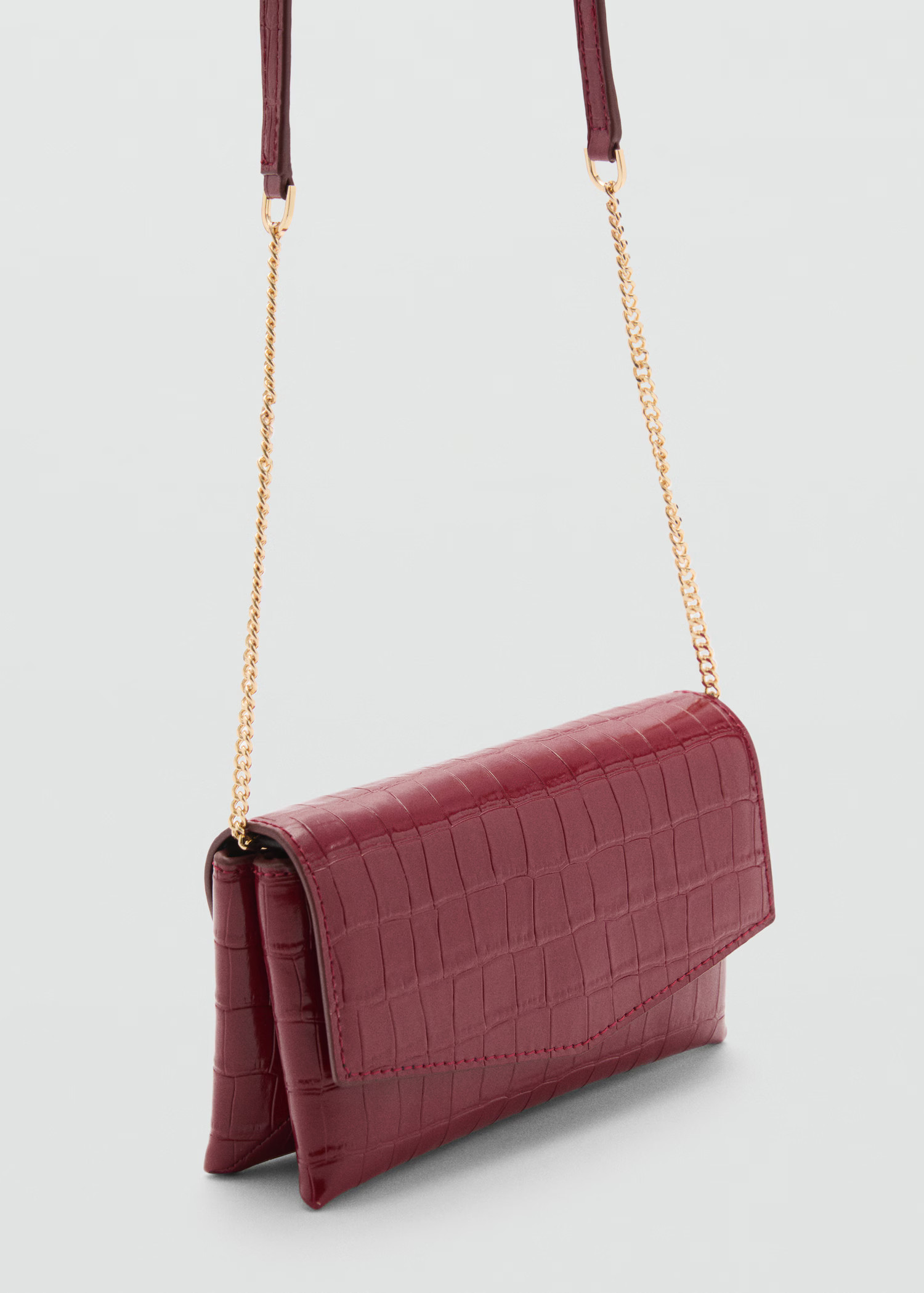 Croc-effect flap bag - Women | MANGO USA | Mango (US/MX/AU)