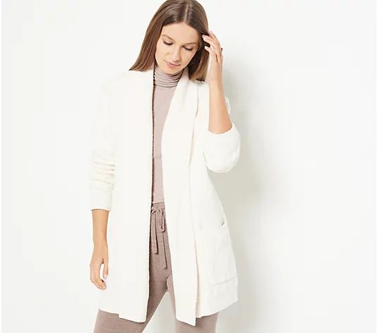 Barefoot Dreams Cozy Chic Diamond Jacquard Cardigan | QVC