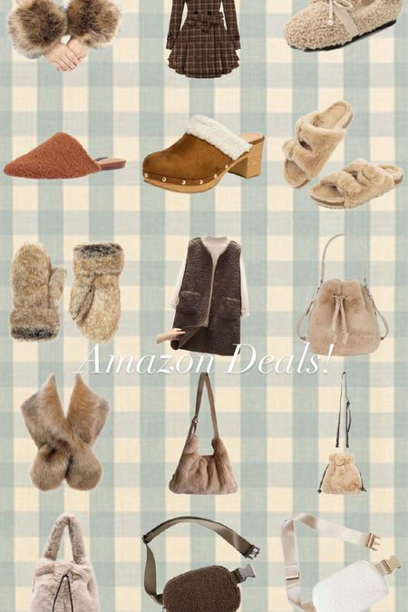 Amazon Deals! #amazonprime #amazonfinds #sherpa #fallbags #fallshoes #clogs #vests #fur #stole #birkenstocks #mittens 