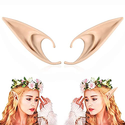 FRESHME Long Elf Ears - Fairy Cosplay Silicone Fake Ears, Pixie Pointy Ears Renaissance Costume Makeup Vampire Accessories Fantasy Costume for Christmas LARP Masquerade Party Dress Up | Amazon (US)