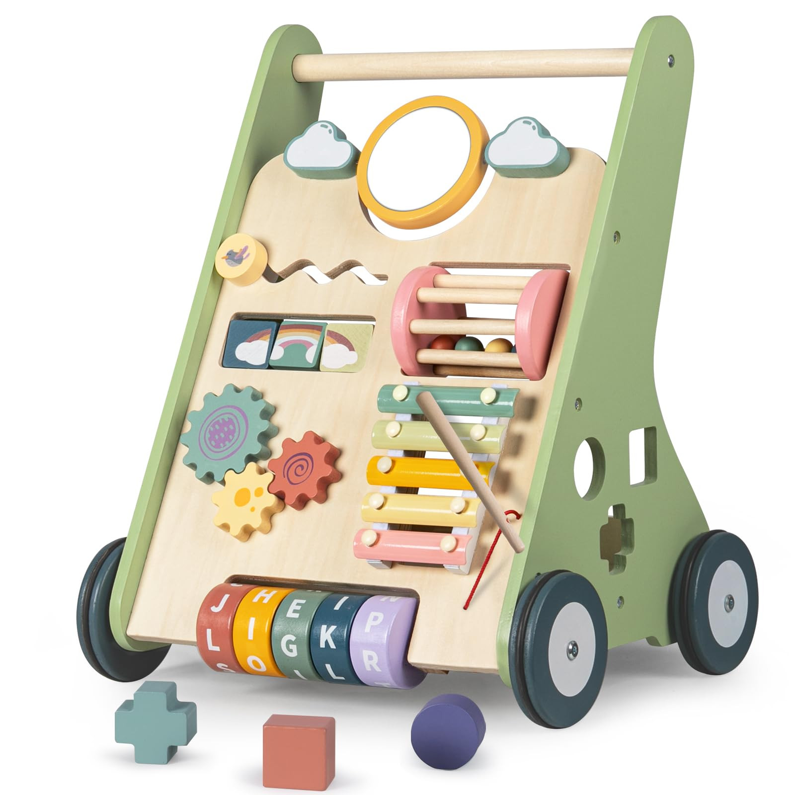 Wooden Baby Walker, Montessori Walker for Babies 6-12 Months, Push Walking Toys for 1 Year Old Le... | Amazon (US)