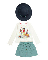 2pc Girls Fall Top And Twill Skirt Set | Marshalls