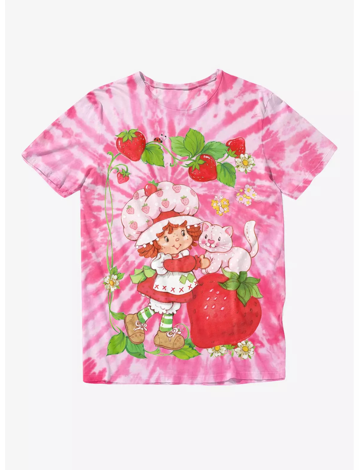 Strawberry Shortcake Custard Tie-Dye Boyfriend Fit Girls T-Shirt | Hot Topic