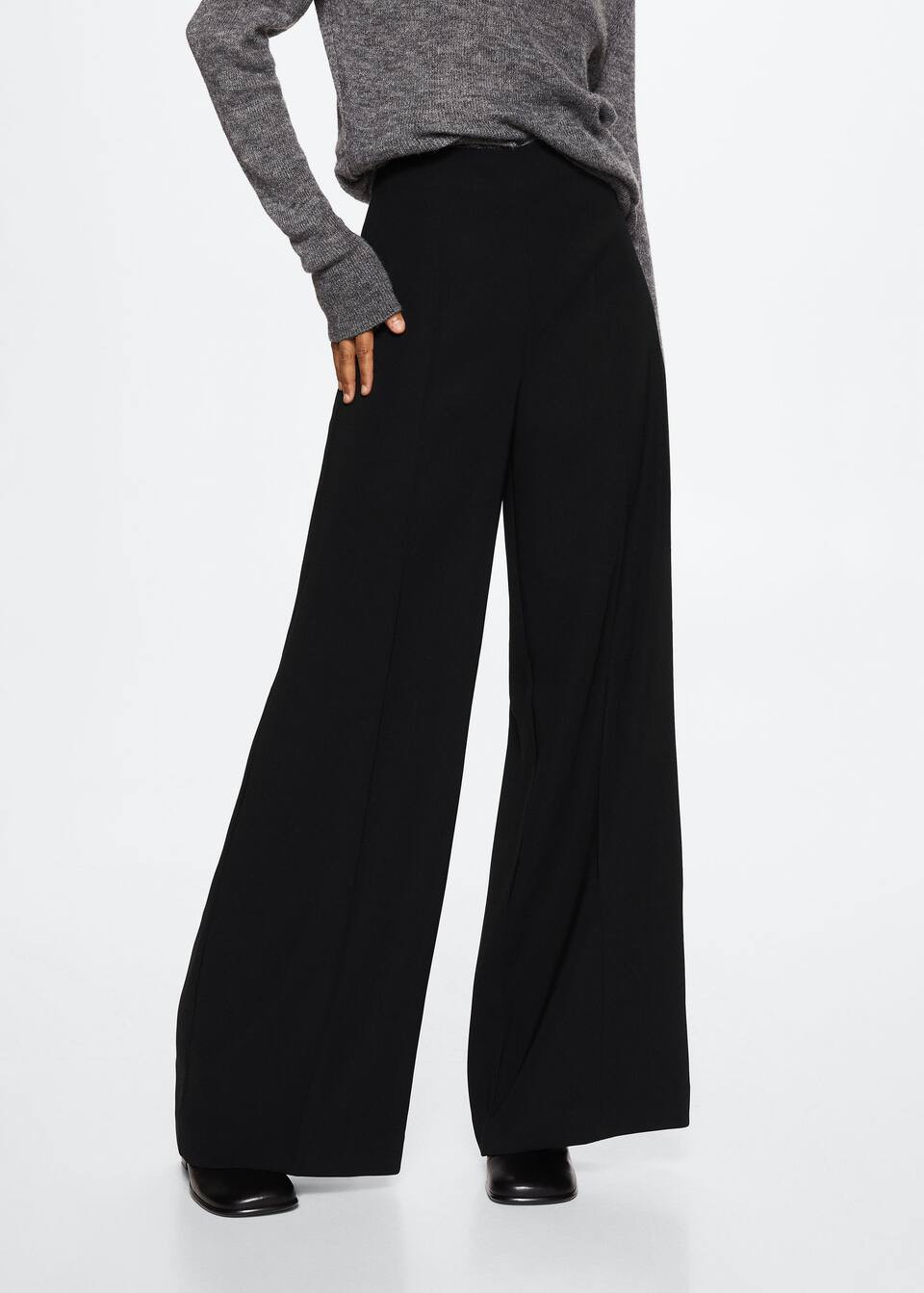 High-waist palazzo pants -  Women | Mango USA | MANGO (US)