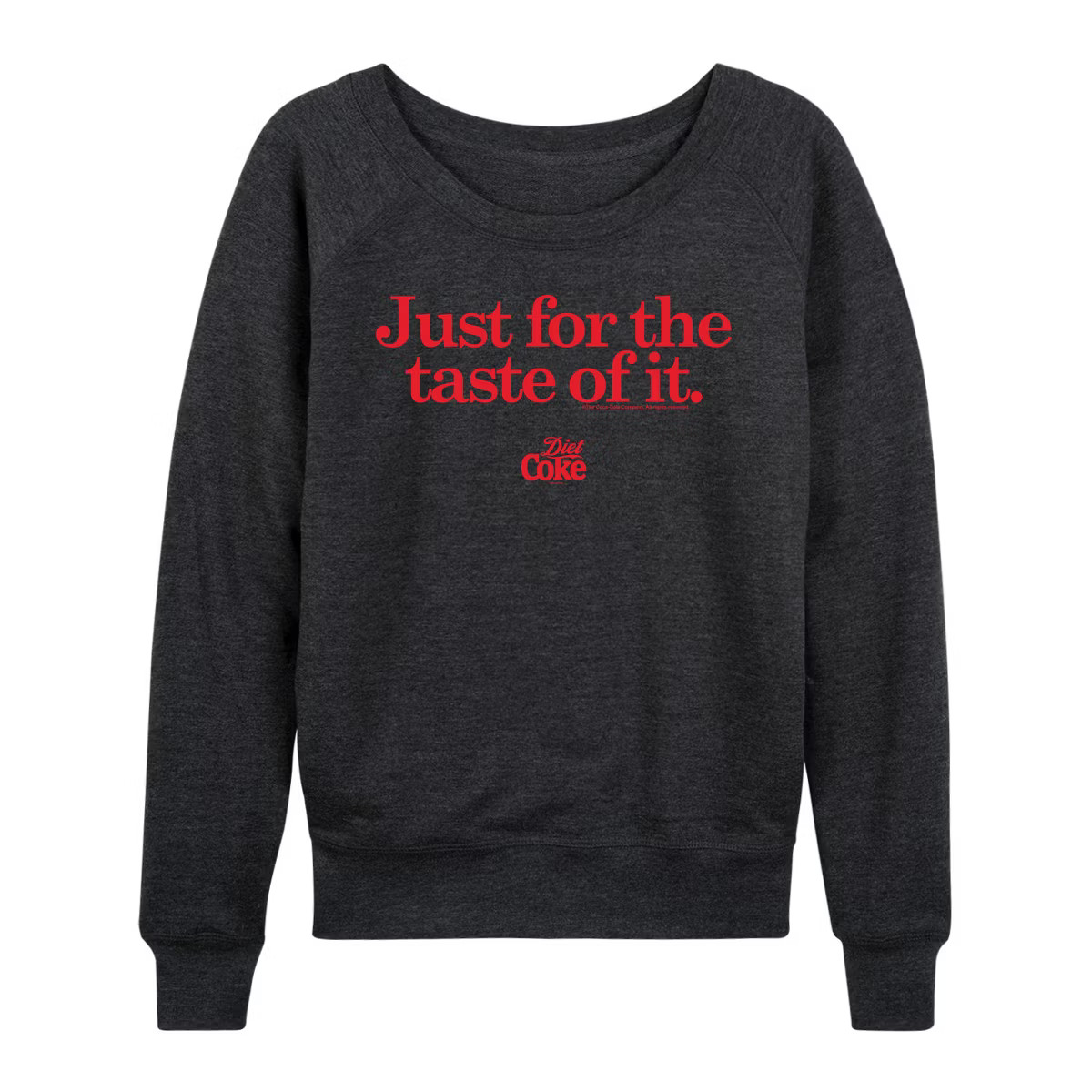 Women's - Diet Coke - Just For The Taste Of It Lightweight French Terry Wide Neck Long Sleeve Shi... | Target