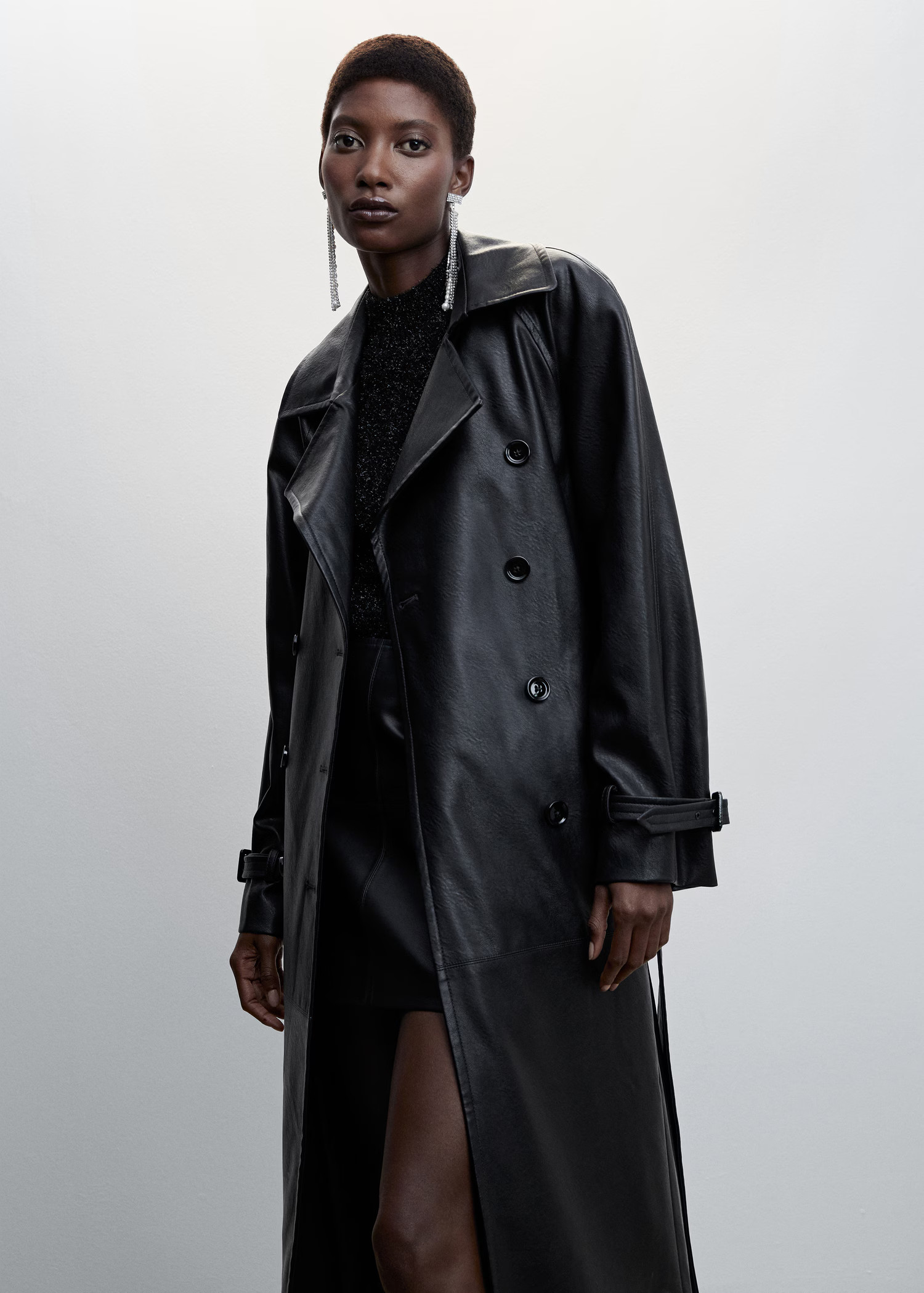 Leather-effect trench coat - Women | MNG Australia | Mango (US/MX/AU)