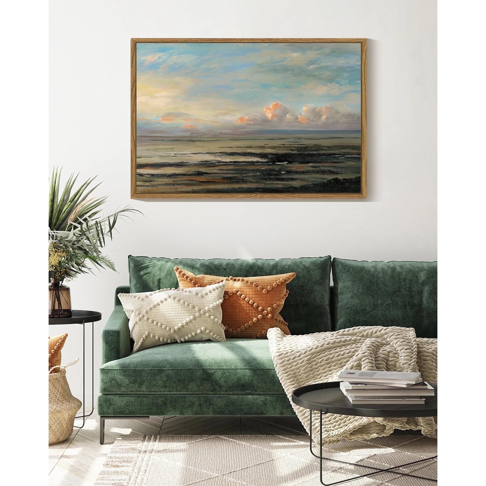 Drsoum Vintage Wall Art 16x24in Natural Framed Countryside Vast Field Grassland Artwork for Bathr... | Walmart (US)