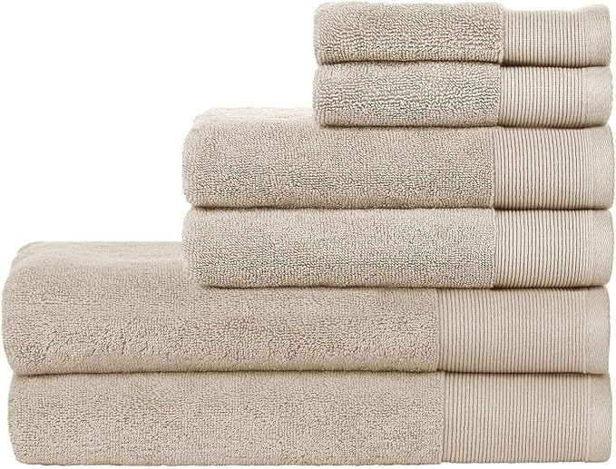 Nate Home by Nate Berkus 100% Cotton Terry 6-Piece Bath Towel Set - 2 Bath Towels, 2 Hand Towels,... | Amazon (US)