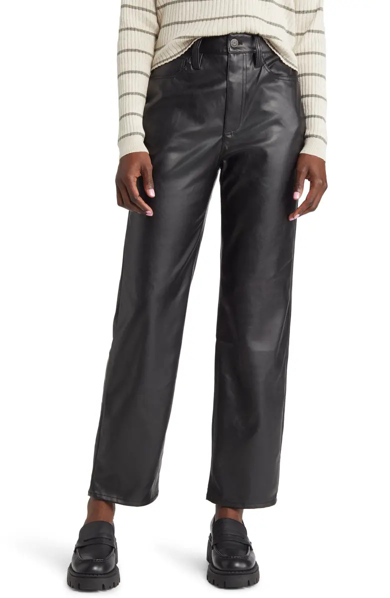 Madewell The Perfect High Waist Straight Leg Faux Leather Pants | Nordstrom | Nordstrom