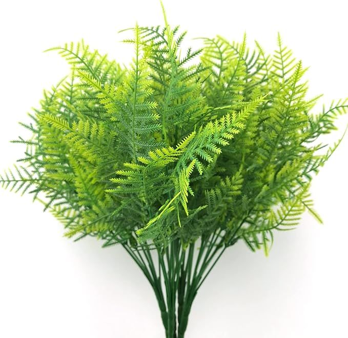 Artificial Fern Grass Plants for Home Decor, Fake Shrubs for Floral Wedding, Faux Greenery Leaves... | Amazon (CA)