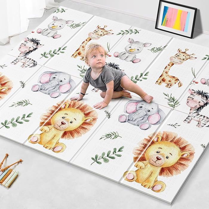 79x71 Extra Large Baby Play Mat for Floor, Foldable Foam Playmat for Babies 0-12 Months & Kids, N... | Amazon (US)