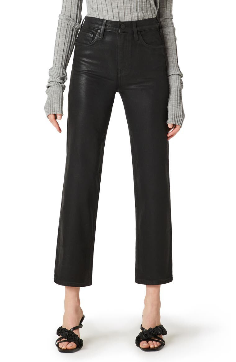 Remi Coated High Waist Crop Straight Leg Jeans | Nordstrom