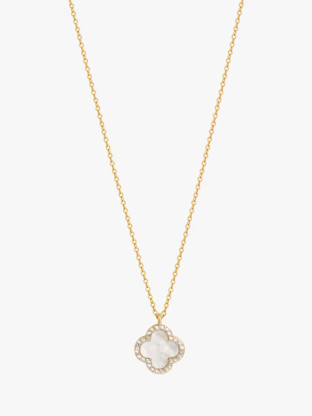 Jon RichardMother of Pearl Clover Pendant Necklace, Gold | John Lewis (UK)