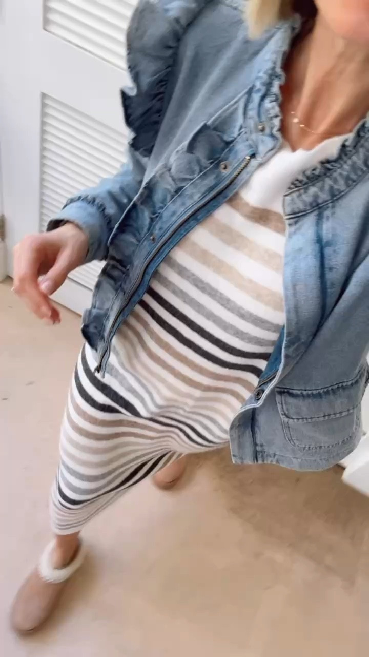 The most adorable denim jacket! I love the ruffle! Wearing XS 




Loverly grey, winter outfit, jacket, workwear, sweater dress 

#LTKStyleTip #LTKSeasonal