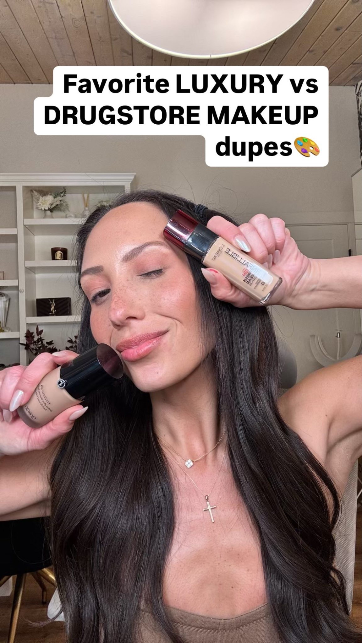 Let’s talk DUPES. Disclaimer: I’ll always love and purchase luxury makeup but sometimes the orders add up💸🫣 Just uploaded a 15 minute YouTube video of my favorite LUXURY vs DRUGSTORE MAKEUP DUPES and I’m so excited for you to watch it. Link in my bio + all products linked in YouTube description💋

#drugstoremakeup
#makeupdupes 
#makeuphaul

#LTKFindsUnder50 #LTKBeauty #LTKWatchNow