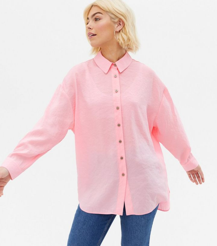Pink Long Sleeve Oversized Shirt
						
						Add to Saved Items
						Remove from Saved Items | New Look (UK)