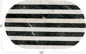 Bloomingville Marble Cheese and Cutting Board with Stripes, Black and White | Amazon (US)