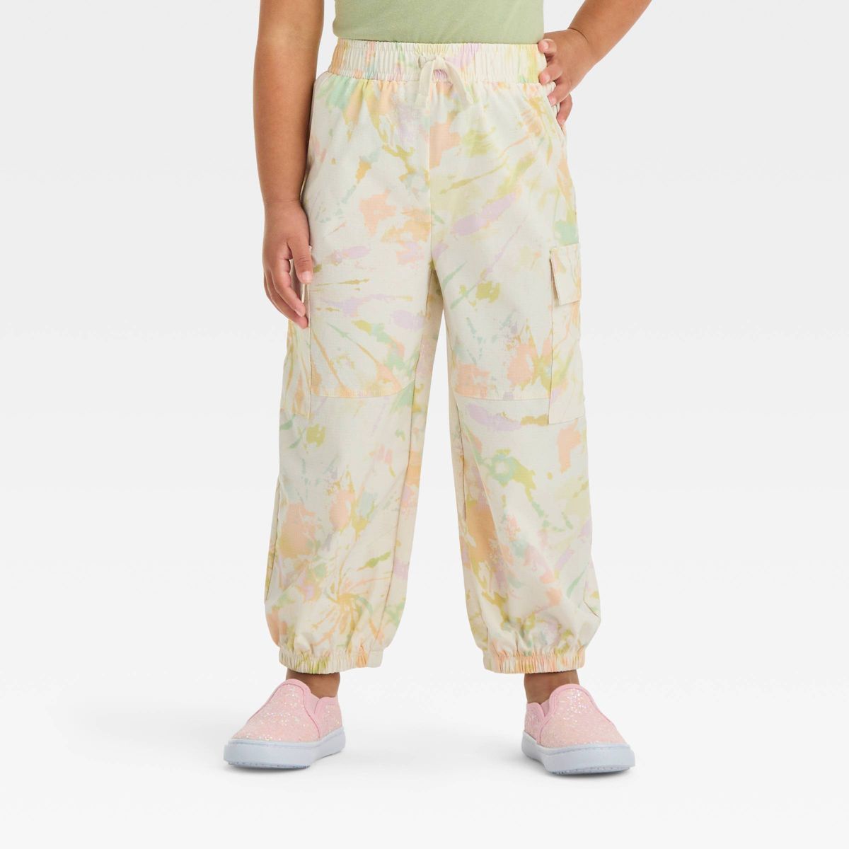 Grayson Mini Toddler Girls' Woven Tie-Dye Cargo Jogger Pants | Target