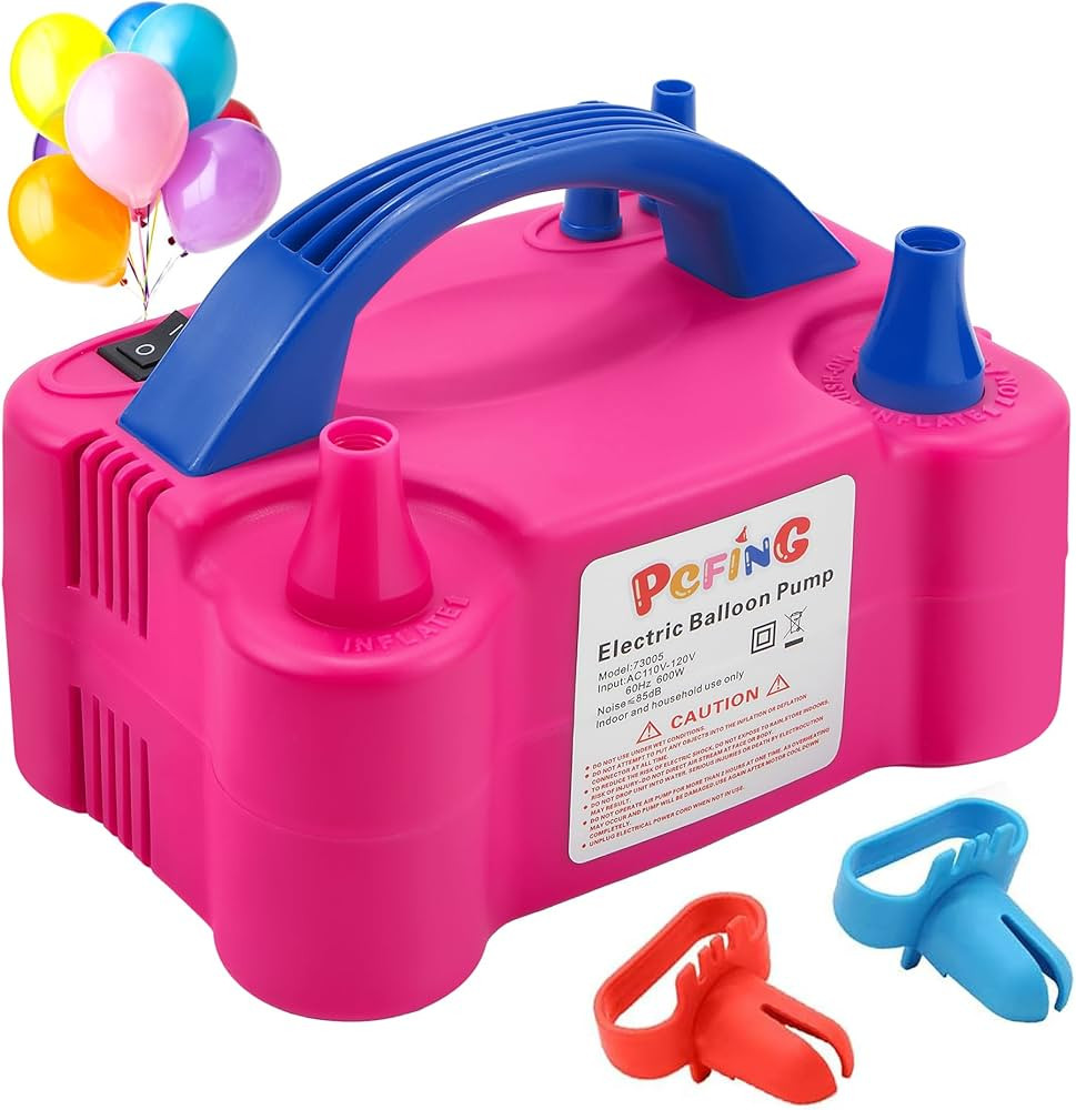 PCFING Balloon Pump Electric, Portable Balloons Inflator Blower Machine with Balloon Tie Tool & D... | Amazon (US)