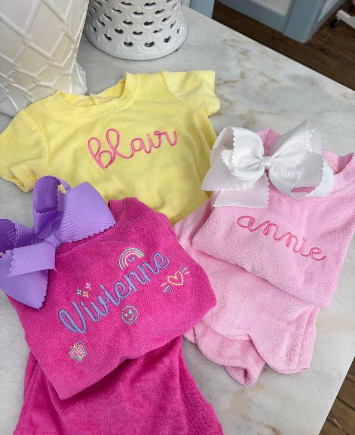 SUMMER TERRY SETS ARE LIVE NOW ☀️ these fan-favorite Terry Sets are back with brand new sample designs — just in time for warm-weather!!! 

Buy 3 Get 1 Free on the New Summer Terry Sets Just Dropped 🙌🏼🎉🩵

✨ Soft, breathable terry fabric
🎨 Fresh new designs for Summer
🛍️ Buy 3, Get 1 Free — discount automatically applies in cart
🚚 Ships Early May

Mix, match, and save Buy 3 Get 1 Free! 💕🌈🤸🏻‍♀️🩵🌴🧸

#summer #summerstyle #summeroutfits #spring #springstyle #embroidered #embroidery #monogram #embroideredname #kids #kid #kidsstyle #kidstyle #kidsclothes #kidsoutfits #toddlers #toddler #toddlerstyle #toddlersstyle #toddlerclothes #toddleroutfits #toddlerfashion #baby #babyclothes #babystyle #babyfashion #boy #boyclothes #boystyle #girl #girlclothes #girlstyle #bows #pink #grandmillenial #grandmillenialstyle #preppy #preppystyle #classic #classicstyle #terrycloth #sets #shopsmall #smallbusiness #sale #salealert #majorsale #deal #dealoftheday 

#LTKSaleAlert #LTKKids #LTKBaby