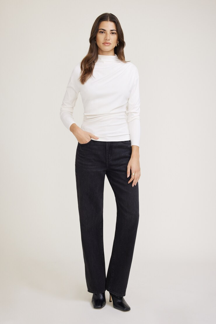 Draped Long Sleeve Top | Dynamite Clothing