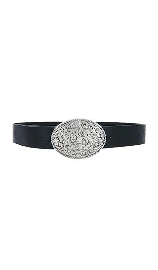 Braxton Buckle Belt in Black & Silver | Revolve Clothing (Global)