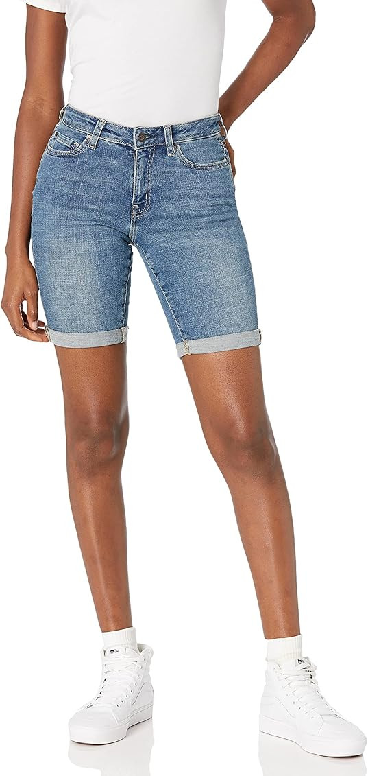 Amazon Essentials Women's 9" Denim Mid-Rise Bermuda Shorts | Amazon (US)