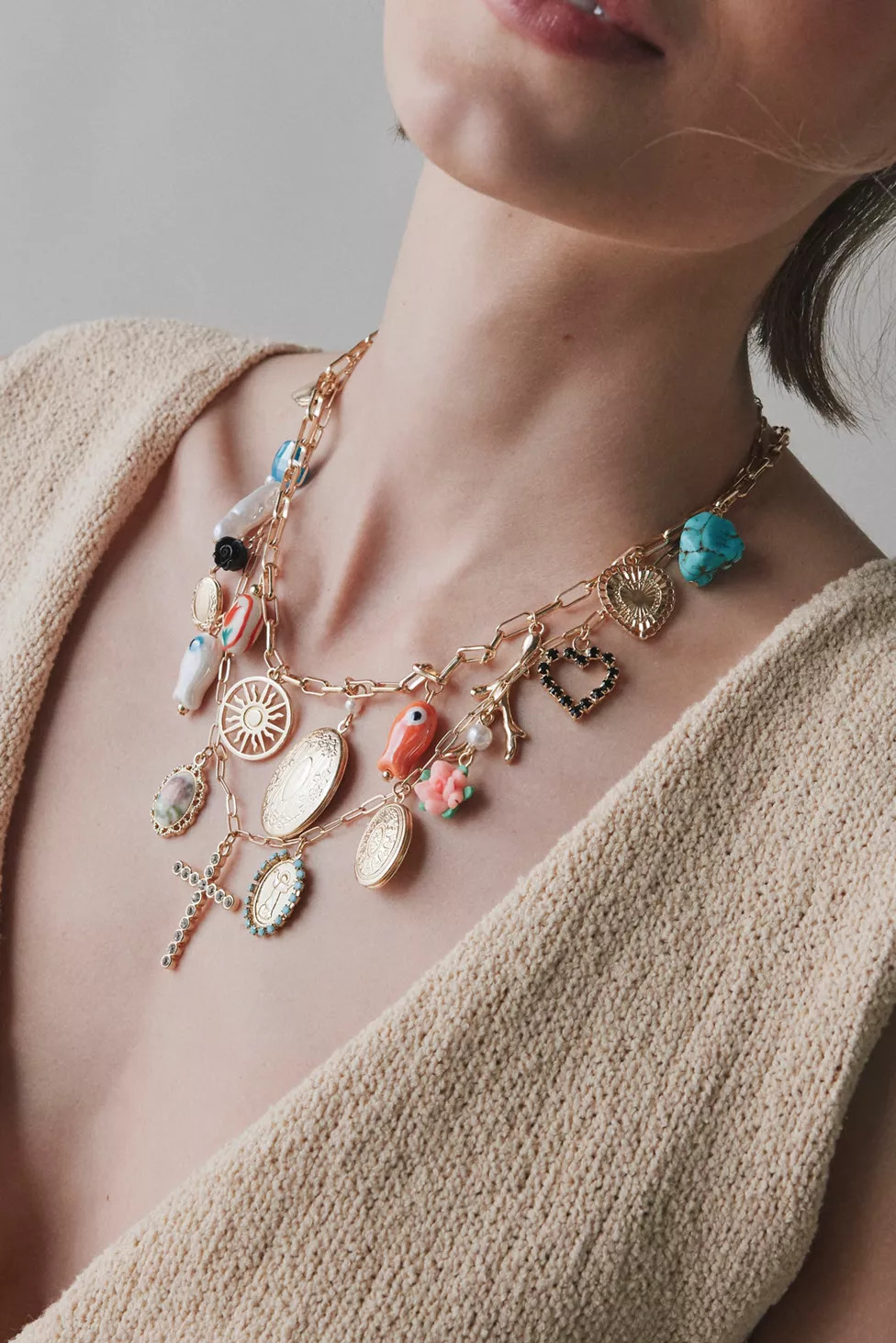 Amalfi Layering Charm Necklace Set | Urban Outfitters (US and RoW)
