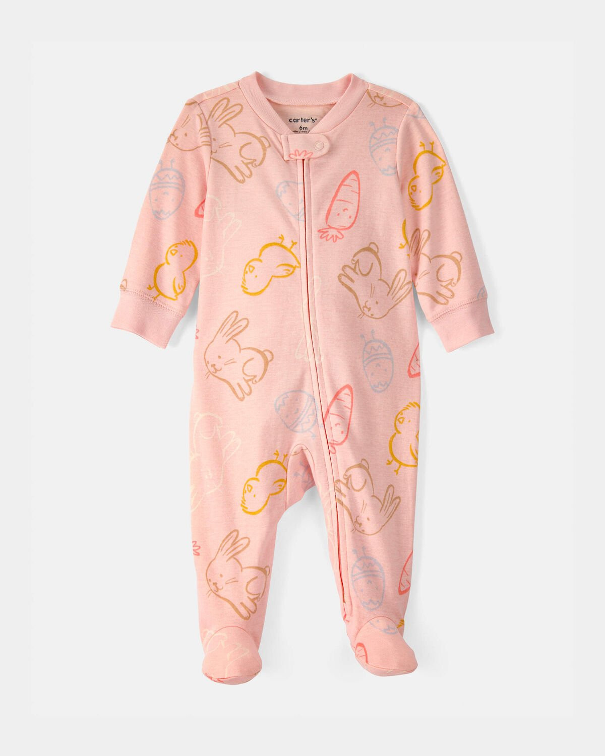 Baby Girl Easter 100% Cotton 2-Way Zip Sleep & Play Pajama - Pink | Carter's Inc