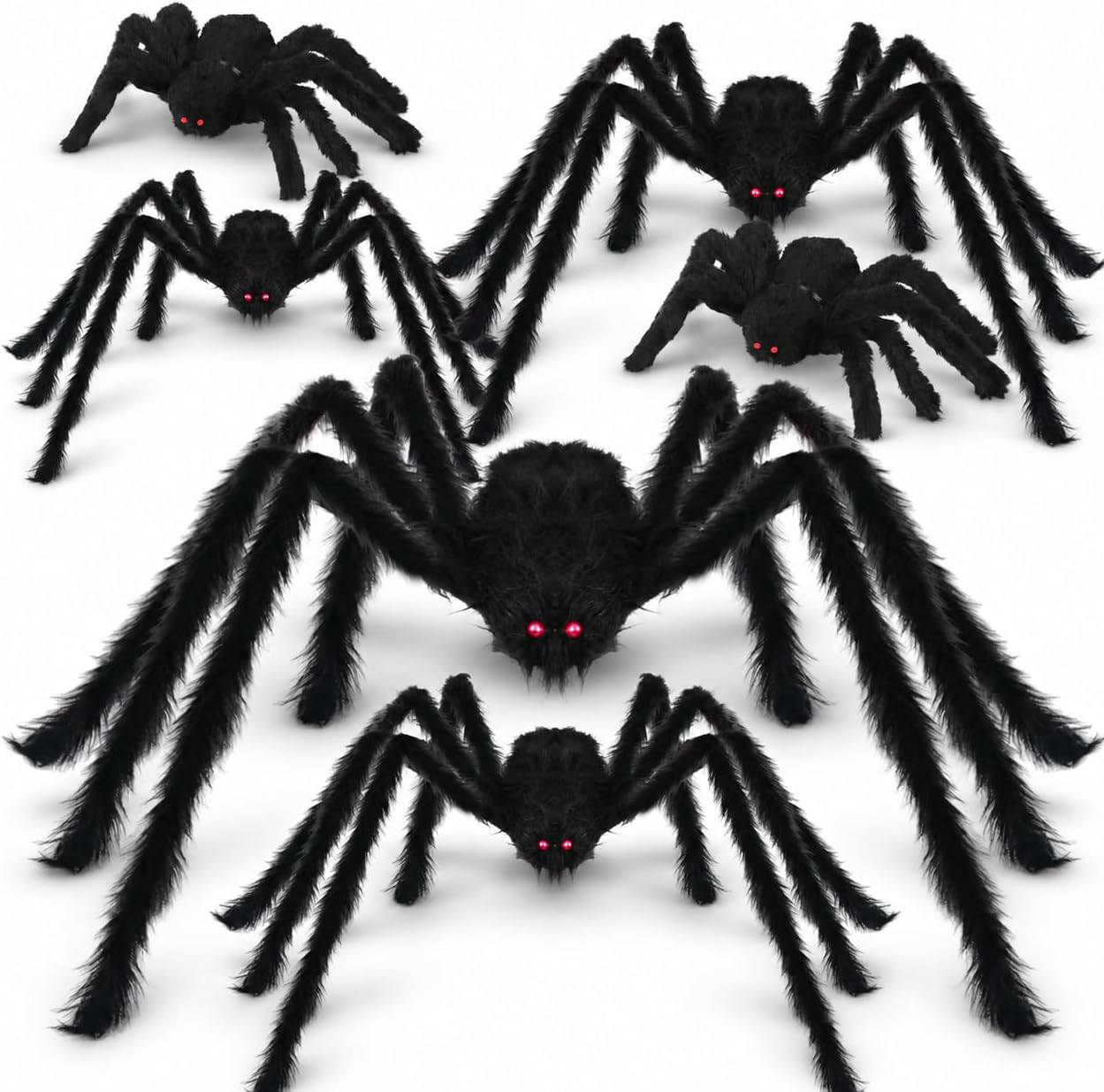 Halloween Decorations Outdoor,6 Pack Giant Spider Halloween Party Decor Large Outside Decorations,Scary Spiders with Bendable Legs for Lawn,Yard,Spider Web,Wall,Window | Amazon (US)